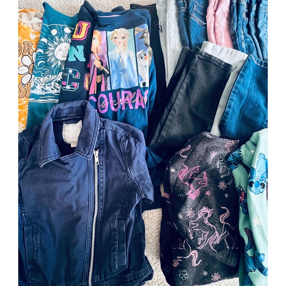 Girls Clothing Capsule Bundle Size 6-12 Jeans Hoodies Disney Nike 16 Pieces